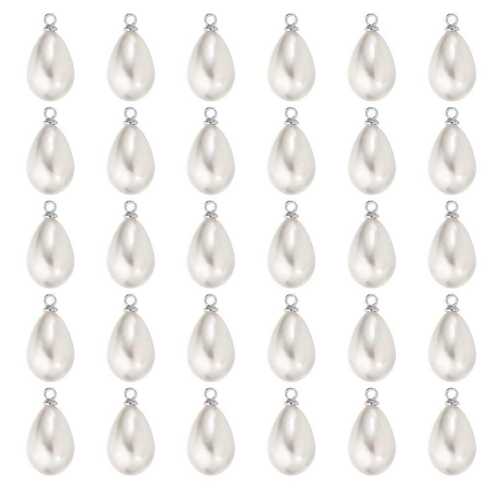 4183 14x10mm Pearl Charm, 50Pcs Pearl Beads Teardrop Faux Pearl Pendant